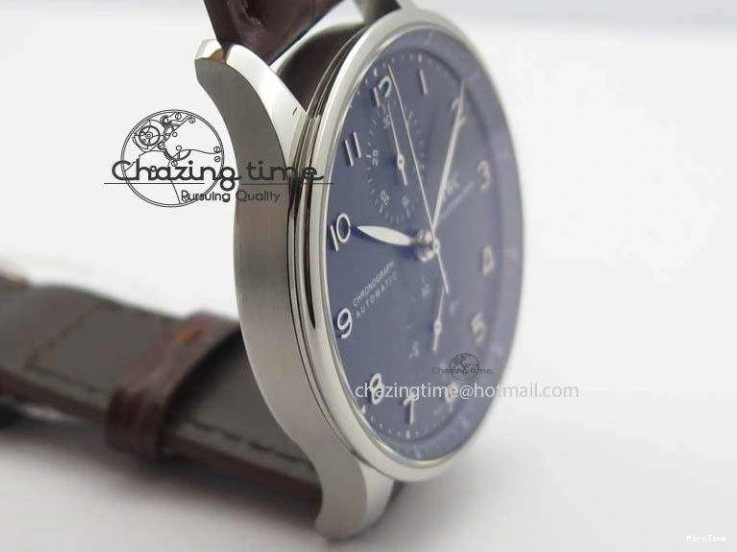 MIROTIME 0719 Supportive Portuguese Chrono IW371431 ZF 1:1 Best Edition Gray Dial On Brown Leather Strap A79350 (Slim Movement) 7261
